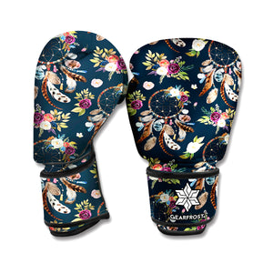 Flower Dream Catcher Pattern Print Boxing Gloves