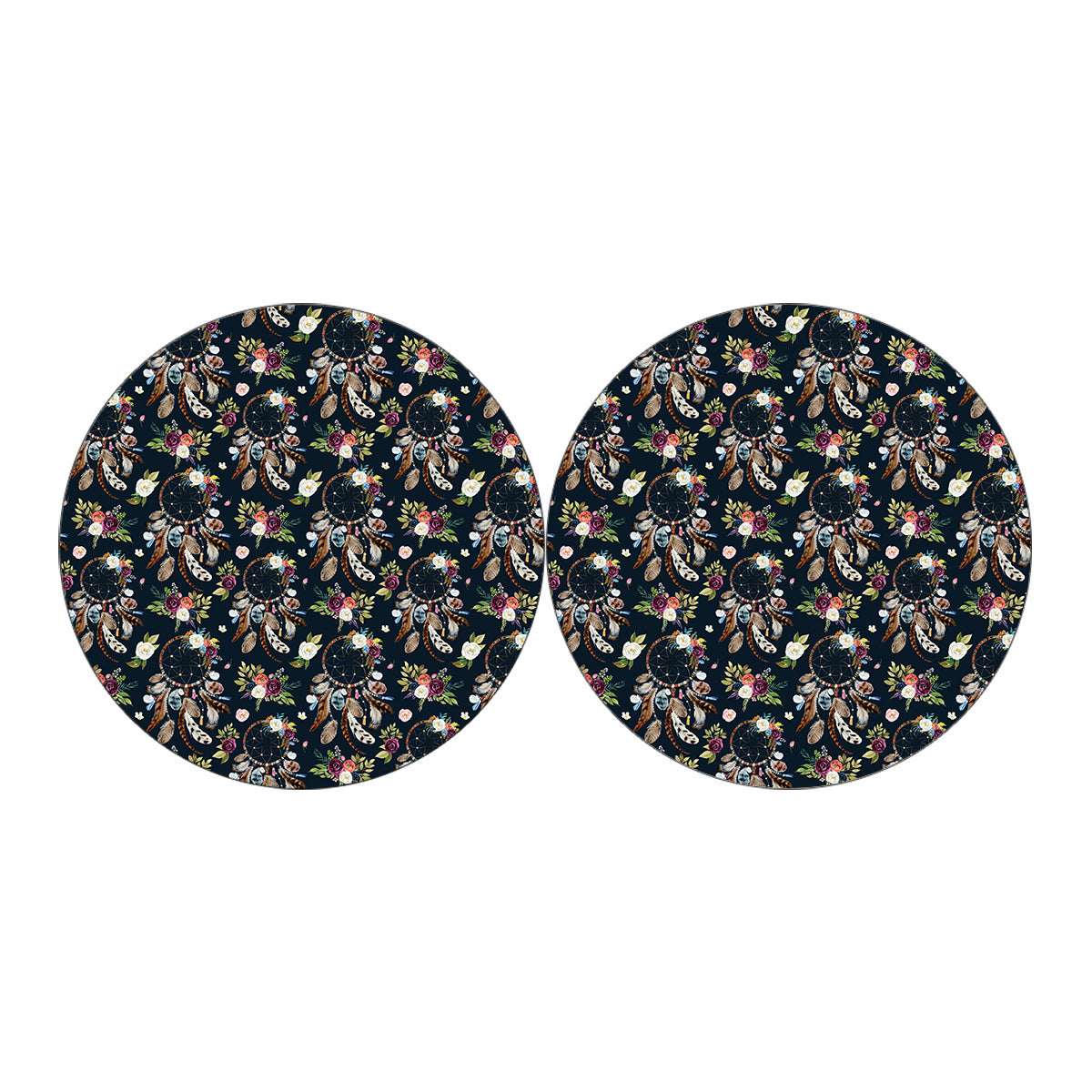 Flower Dream Catcher Pattern Print Car Coasters