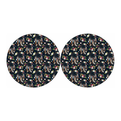 Flower Dream Catcher Pattern Print Car Coasters