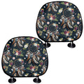 Flower Dream Catcher Pattern Print Car Headrest Covers