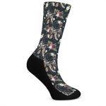 Flower Dream Catcher Pattern Print Crew Socks