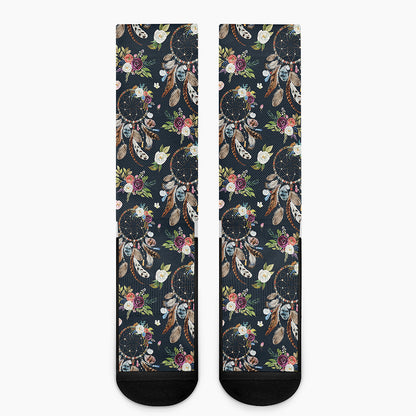 Flower Dream Catcher Pattern Print Crew Socks