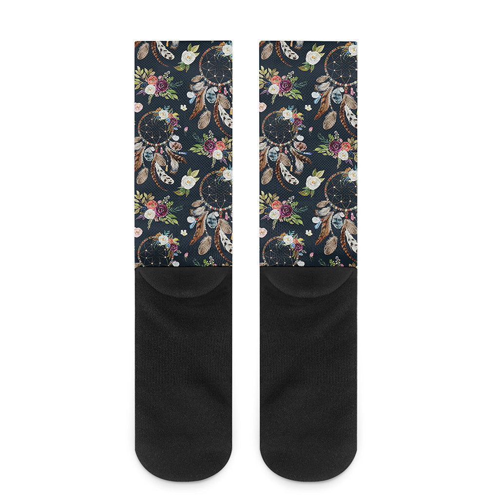 Flower Dream Catcher Pattern Print Crew Socks