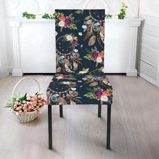 Flower Dream Catcher Pattern Print Dining Chair Slipcover
