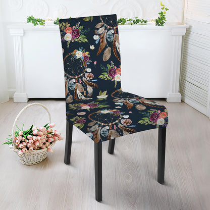 Flower Dream Catcher Pattern Print Dining Chair Slipcover