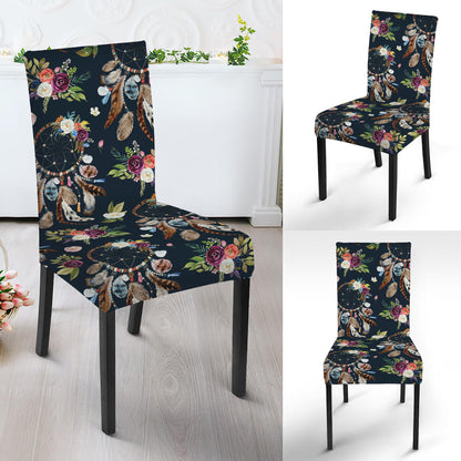 Flower Dream Catcher Pattern Print Dining Chair Slipcover