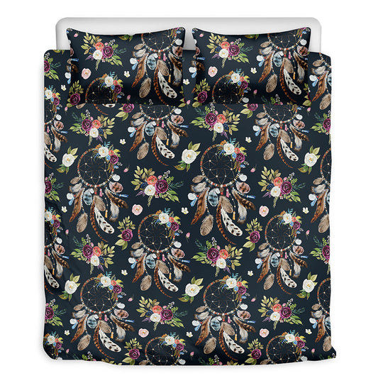 Flower Dream Catcher Pattern Print Duvet Cover Bedding Set