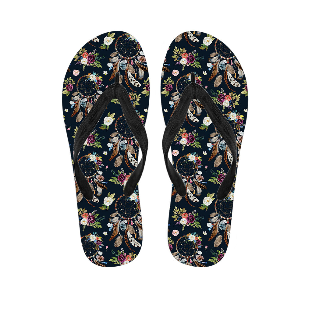 Flower Dream Catcher Pattern Print Flip Flops