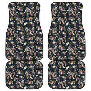 Flower Dream Catcher Pattern Print Front and Back Car Floor Mats