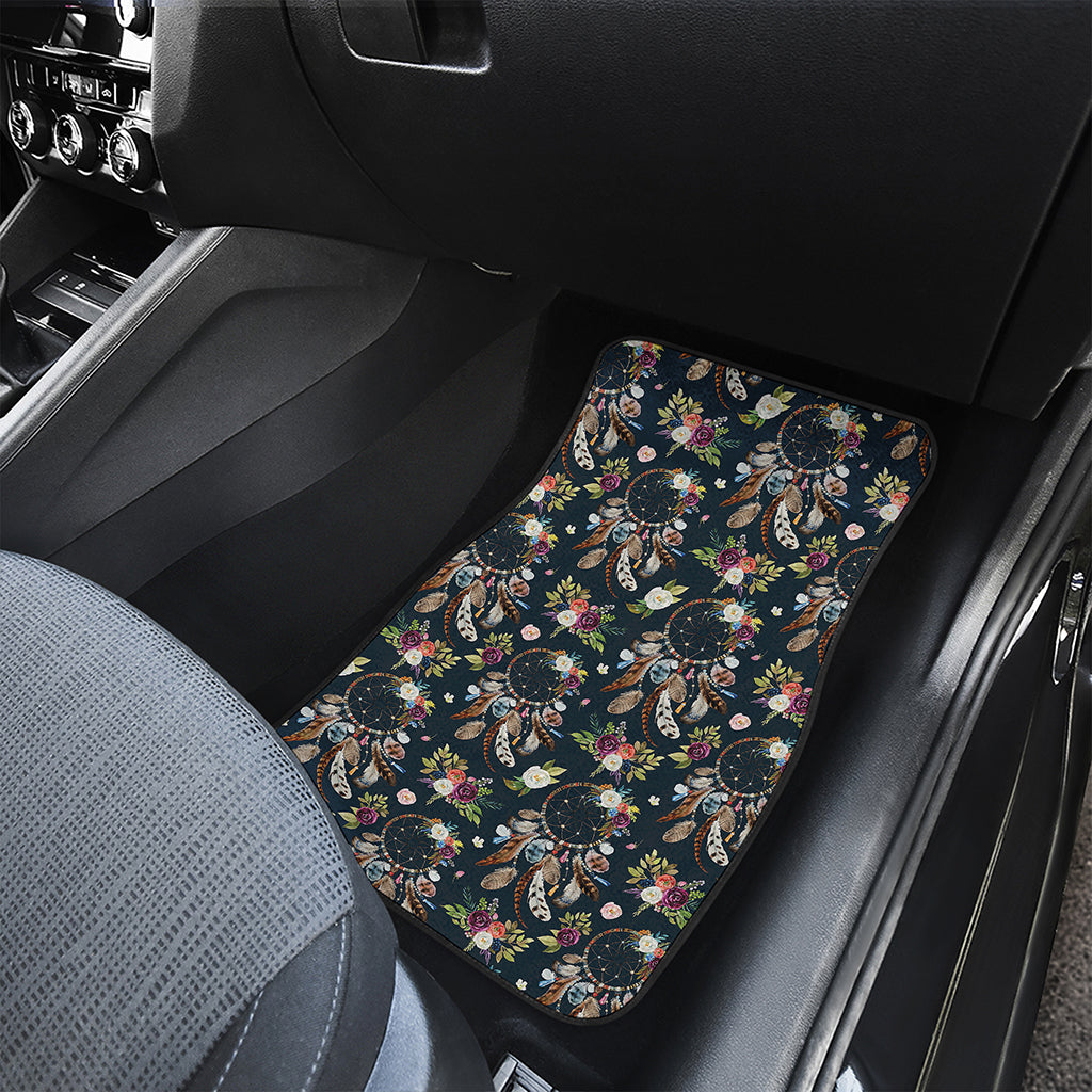 Flower Dream Catcher Pattern Print Front and Back Car Floor Mats