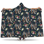 Flower Dream Catcher Pattern Print Hooded Blanket
