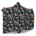 Flower Dream Catcher Pattern Print Hooded Blanket
