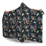 Flower Dream Catcher Pattern Print Hooded Blanket