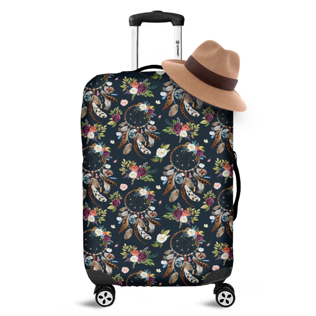 Flower Dream Catcher Pattern Print Luggage Cover