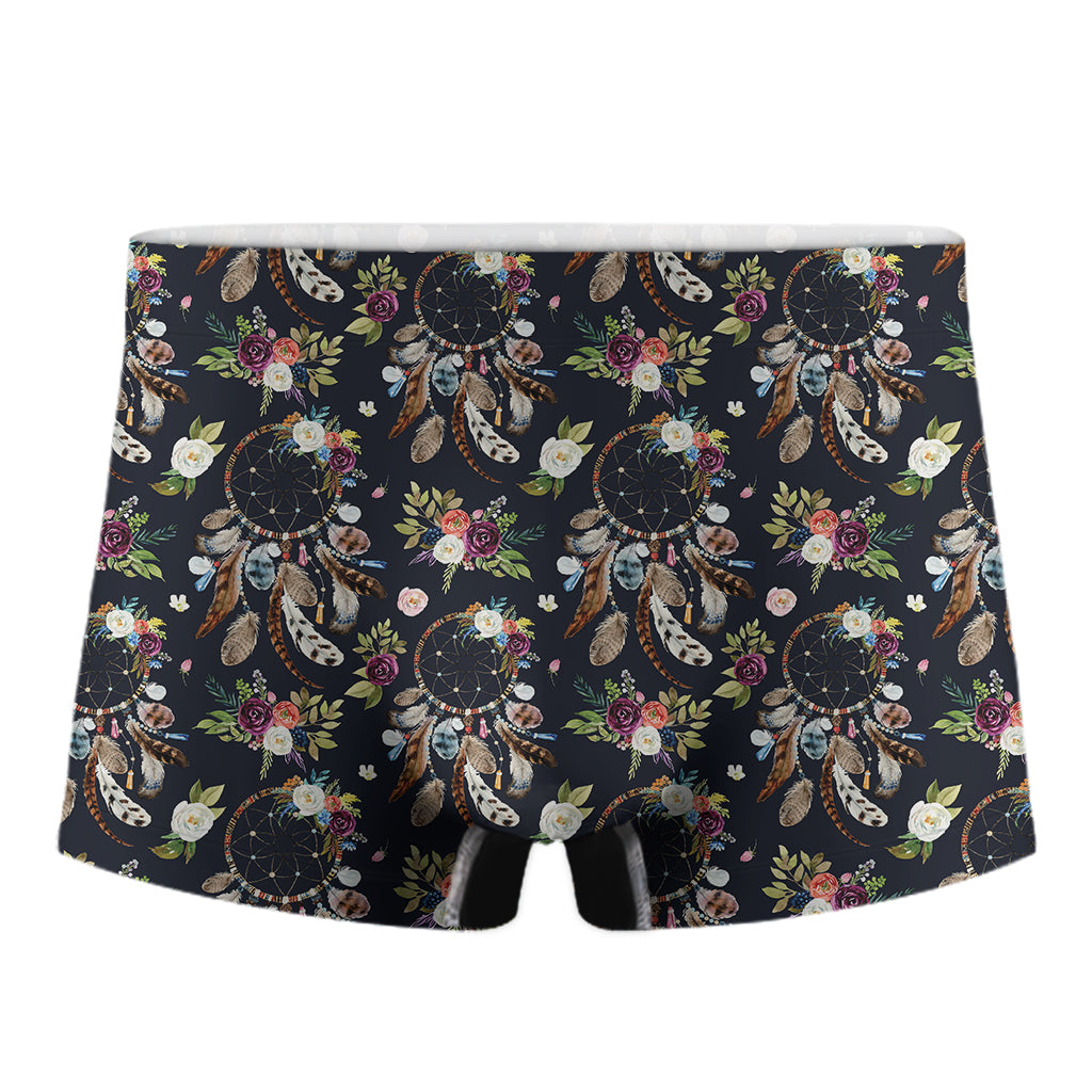 Flower Dream Catcher Pattern Print Men's Boxer Briefs