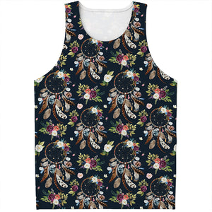 Flower Dream Catcher Pattern Print Men's Tank Top