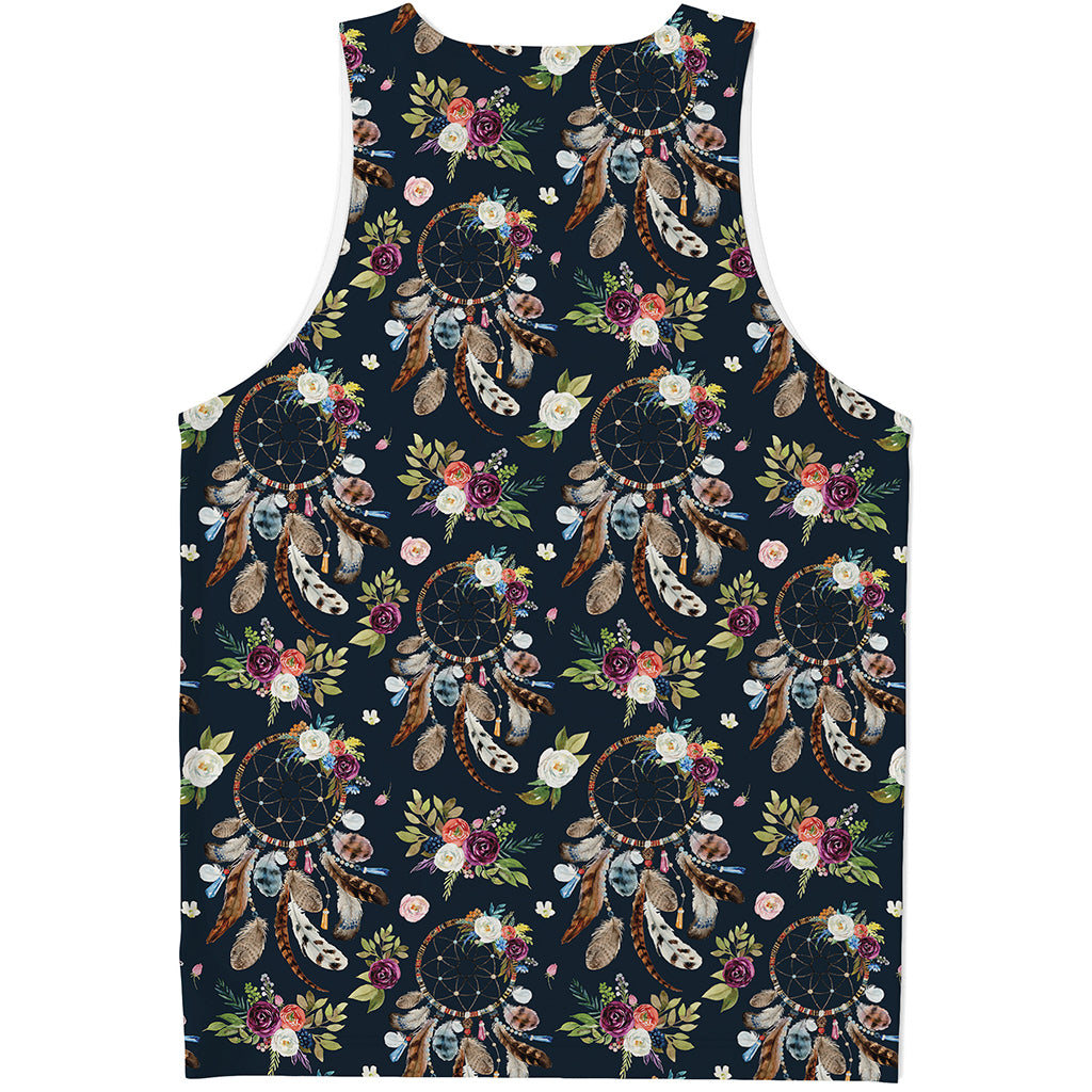 Flower Dream Catcher Pattern Print Men's Tank Top