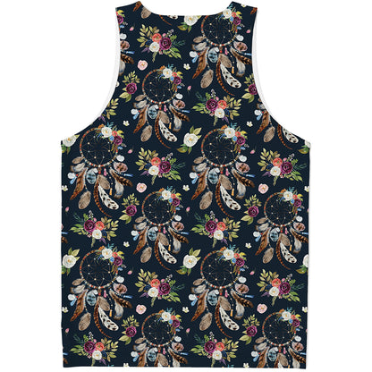 Flower Dream Catcher Pattern Print Men's Tank Top