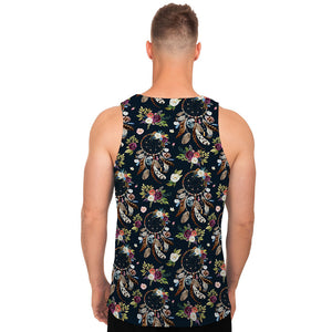 Flower Dream Catcher Pattern Print Men's Tank Top