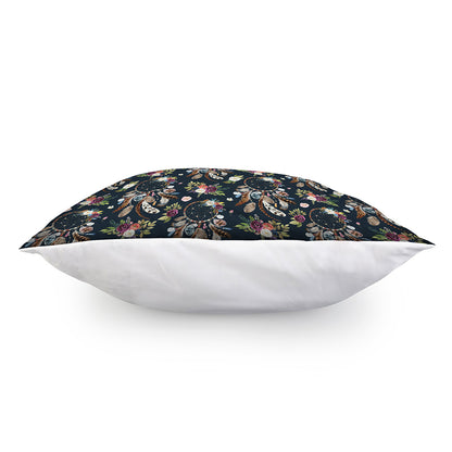Flower Dream Catcher Pattern Print Pillow Cover