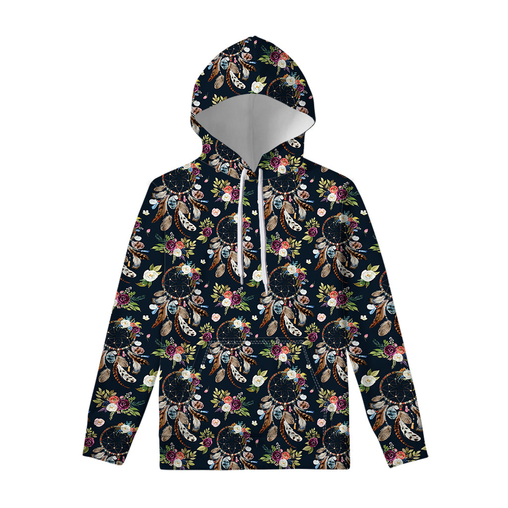 Flower Dream Catcher Pattern Print Pullover Hoodie