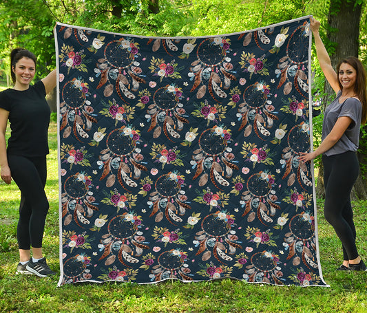 Flower Dream Catcher Pattern Print Quilt