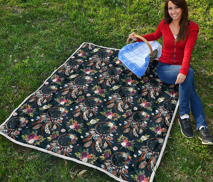 Flower Dream Catcher Pattern Print Quilt