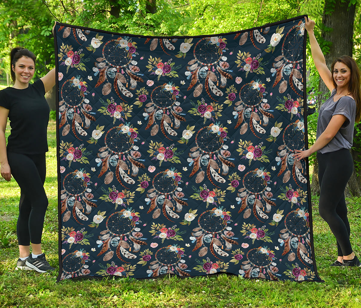 Flower Dream Catcher Pattern Print Quilt