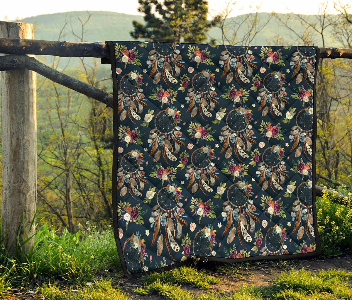 Flower Dream Catcher Pattern Print Quilt