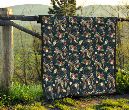 Flower Dream Catcher Pattern Print Quilt