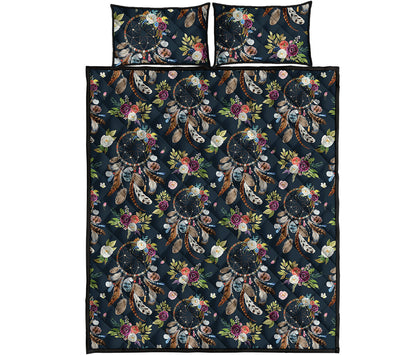 Flower Dream Catcher Pattern Print Quilt Bed Set