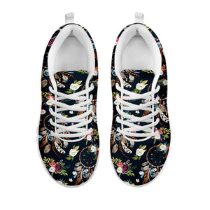 Flower Dream Catcher Pattern Print White Sneakers