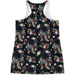 Flower Dream Catcher Pattern Print Women's Racerback Tank Top