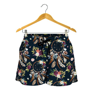 Flower Dream Catcher Pattern Print Women's Shorts