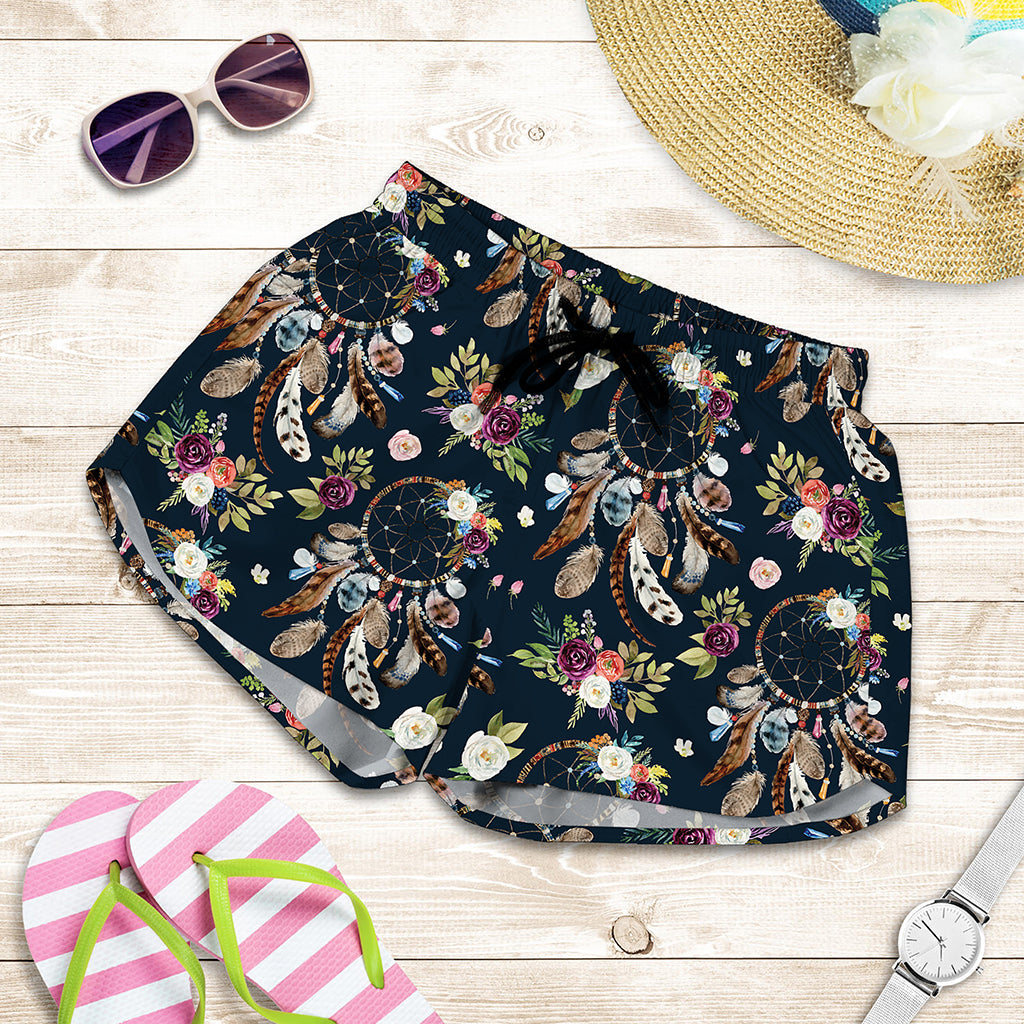 Flower Dream Catcher Pattern Print Women's Shorts