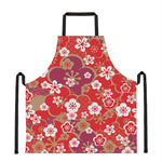 Flower Kimono Pattern Print Apron