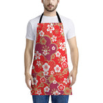 Flower Kimono Pattern Print Apron