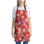 Flower Kimono Pattern Print Apron
