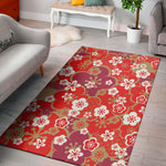 Flower Kimono Pattern Print Area Rug
