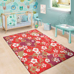 Flower Kimono Pattern Print Area Rug