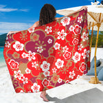 Flower Kimono Pattern Print Beach Sarong Wrap