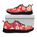 Flower Kimono Pattern Print Black Running Shoes