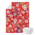 Flower Kimono Pattern Print Blanket