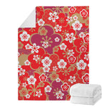 Flower Kimono Pattern Print Blanket