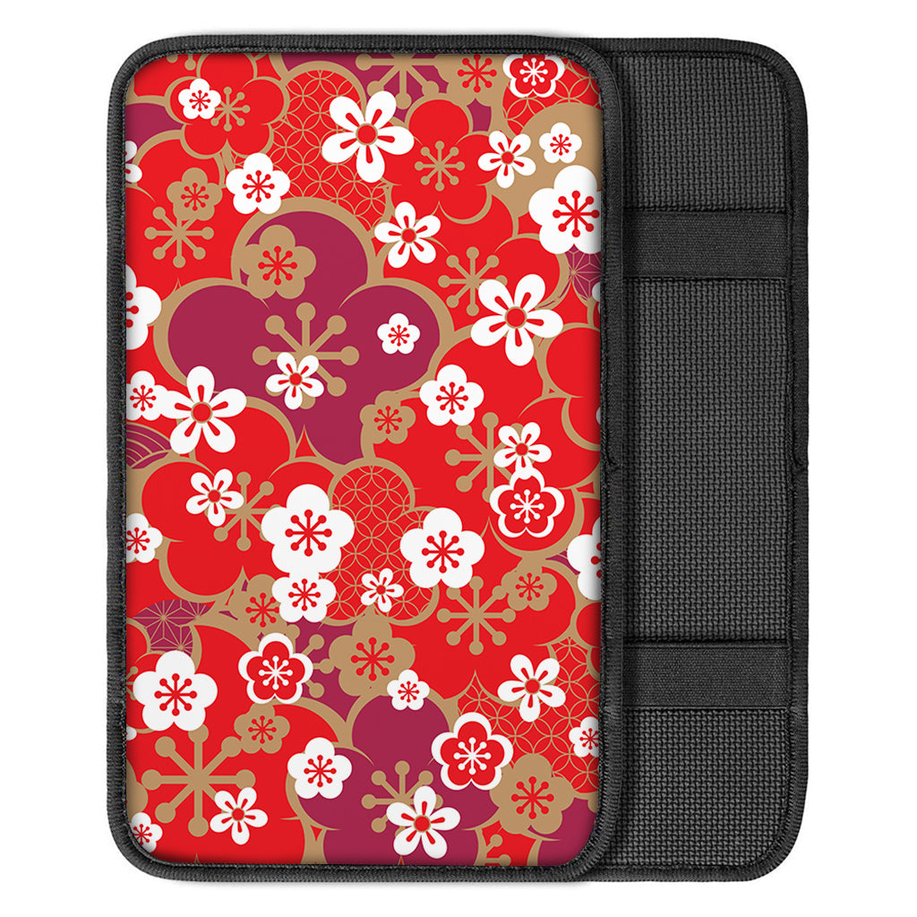 Flower Kimono Pattern Print Car Center Console Cover