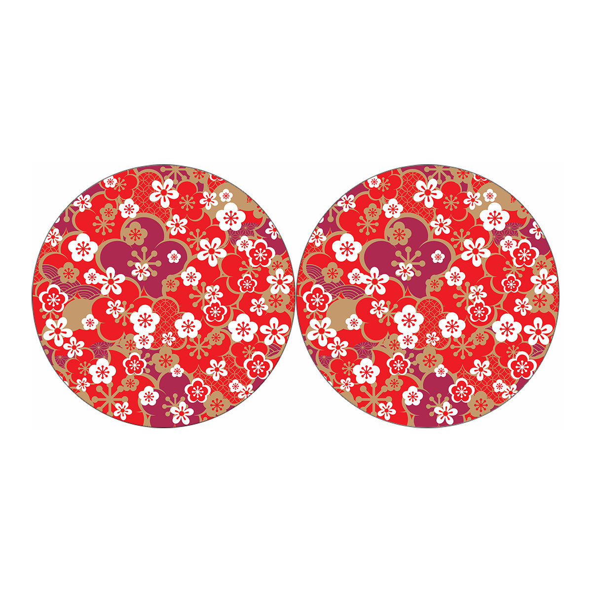 Flower Kimono Pattern Print Car Coasters