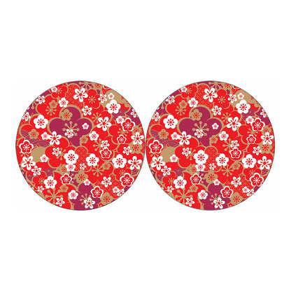 Flower Kimono Pattern Print Car Coasters