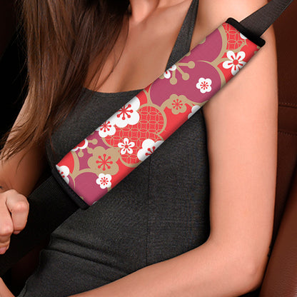 Flower Kimono Pattern Print Car Seat Belt Covers