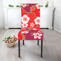 Flower Kimono Pattern Print Dining Chair Slipcover