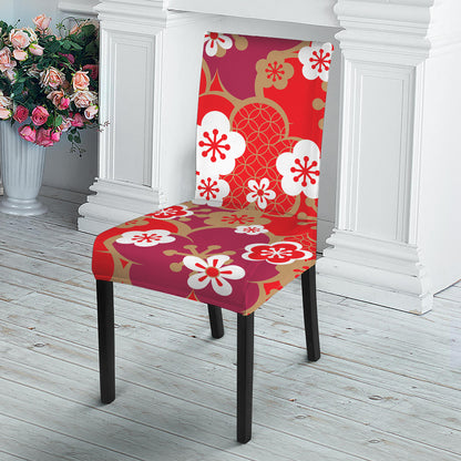 Flower Kimono Pattern Print Dining Chair Slipcover